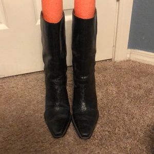 Black Antonio Melani flower textures boots 7 1/2